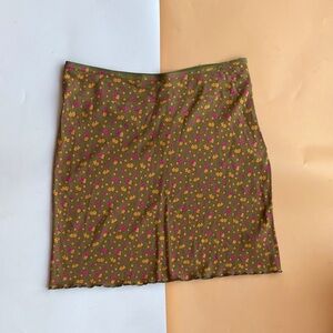 Free People Olive Floral Mini Skirt